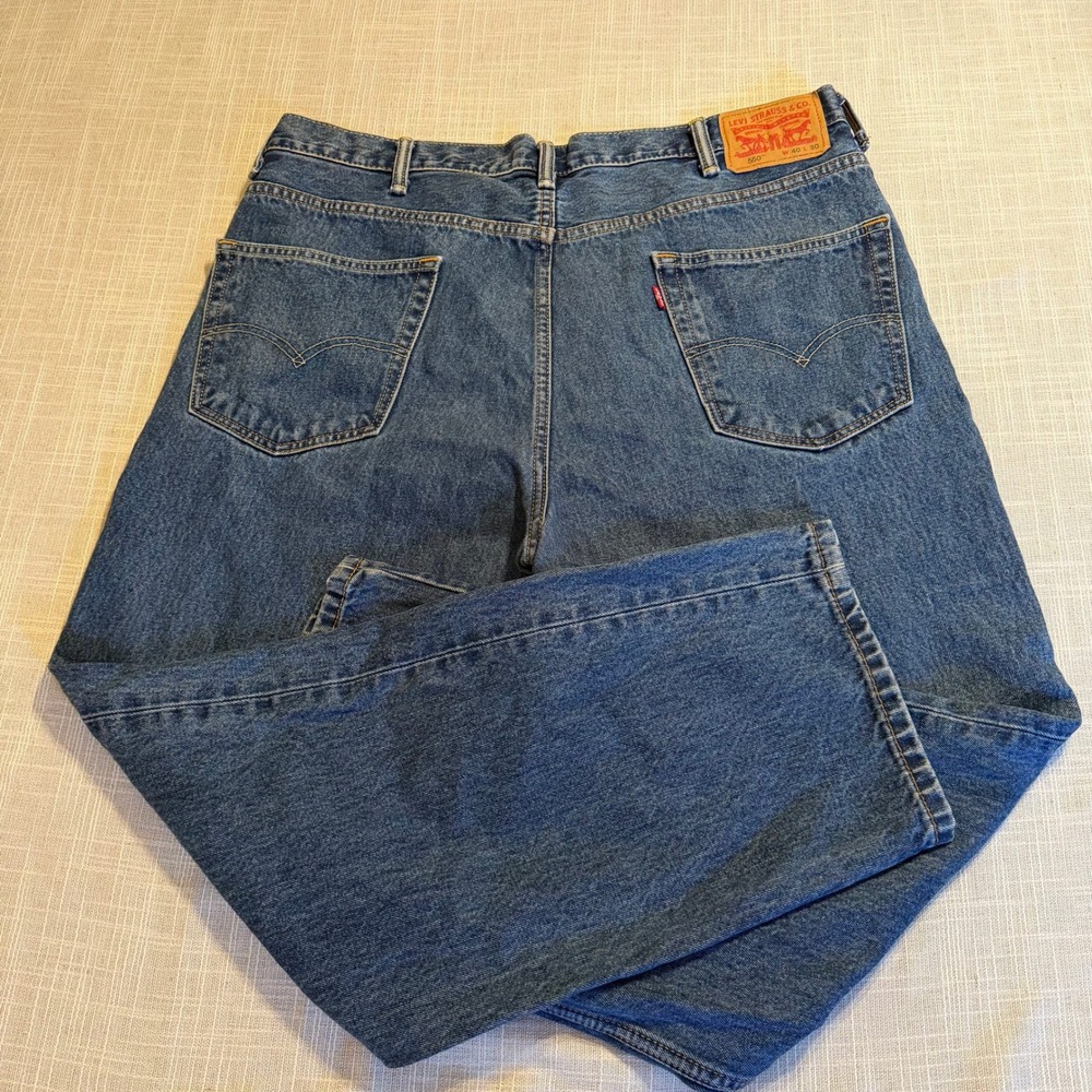 Levis 550 Relaxed Fit Tapered Leg Blue Jeans Mens 40x30 Medium Wash Cotton